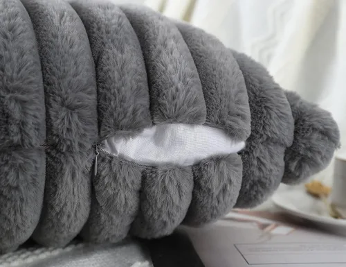 Vista 6 de PANOD Funda de Almohada Extra Larga de Pelo Sintético 12x40, Almohada de Gato Suave para Cama, Fundas Decorativas de Almohada Lumbar Boho, Funda