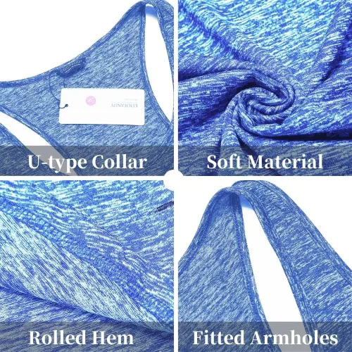 Vista 5 de COOFANDY Camisetas sin mangas para hombre, paquete de 3 camisetas sin mangas para gimnasio, espalda en Y, entrenamiento muscular, culturismo