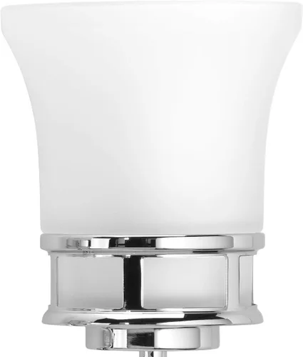 Vista 5 de Progress Lighting Cascadia Collection - Candelabro costero de cristal grabado con 3 luces, cromado pulido