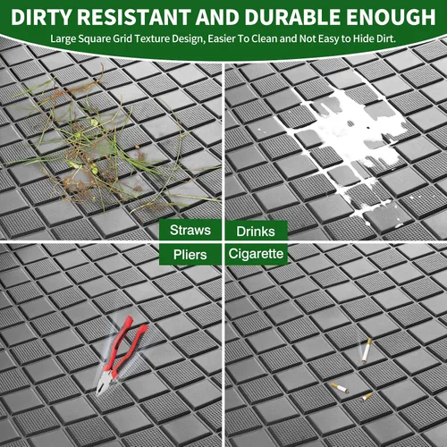 Vista 7 de Golf Cart Floor Liner Mat 8mm Thick Rubber Full Coverage Fit for EZGO TXT (1994-2025), Express S4 (2012-2020), Cushman Workhorse, EX1 (2020), Valor