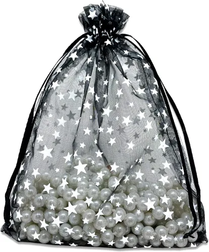 Vista 45 de The Display Guys - Paquete de 100 bolsas de regalo de organza transparente de 2 x 2.5 pulgadas con cordón
