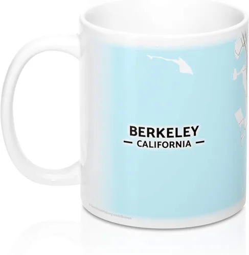 Vista 3 de Berkeley, California CA Map Mug (11 oz)