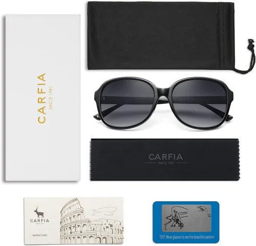 Vista 7 de Carfia Womens Sunglasses Polarized UV Protection Hand-crafted Acetate Frame Trendy Retro Eyewear
