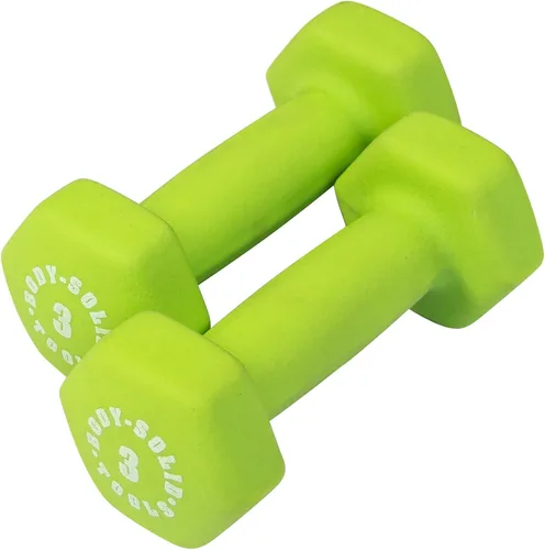 Vista 4 de Body-Solid Tools Neoprene Dumbbell for Weight and Aerobic Strength Training, Pilates & Physical Therapy, Hand Weights for Men and Women, Commercial