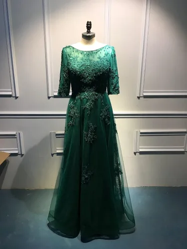 Vista 4 de Clothfun Elegantes vestidos de encaje para madre de la novia para mujer, formales con mangas