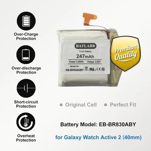 Vista 3 de Nueva batería de repuesto EB-BR830ABY para Galaxy Watch Active 2nd (1.575 in) SM-R830 SM-R835 Series, incluye herramientas de bricolaje e