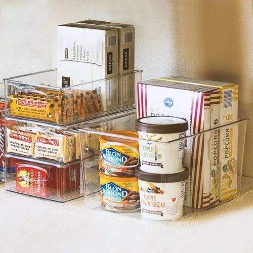 Vista 5 de Sorbus Juego de 8 organizadores transparentes para refrigerador, contenedores para refrigerador y despensa para organizar alimentos, 2 tamaños