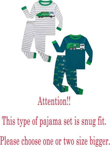 Vista 2 de Family Feeling - Conjunto de 2 piezas de pijama de Navidad a rayas para niños y niñas, 100 % algodón