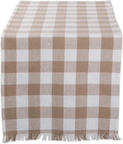 Vista 34 de DII Colección de Mesa a Cuadros Pesada con Flecos, Camino de Mesa, 14x72 pulgadas, Gris 2-Gris