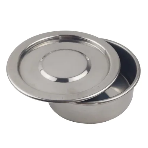 Vista 3 de LABALPHA Bandeja para tamices de laboratorio con tapa, 4'' de diámetro, acero inoxidable 304