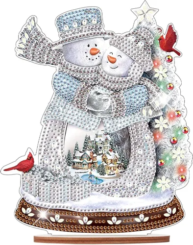 Vista 31 de Kits de adornos de escritorio de pintura de diamante para adultos, ángel mamá, sosteniendo bebé, arte de diamante por números, decoraciones