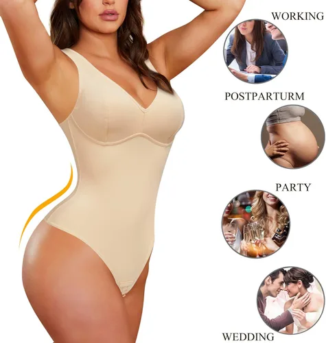 Vista 5 de Nebility Faja moldeadora de cintura con cuello en V para mujer