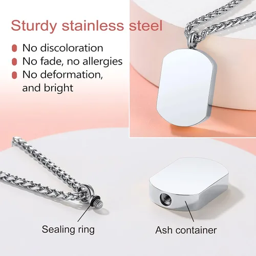 Vista 53 de FindChic Collares personalizados con urna para cenizas, barra vertical, gato, luna, reloj de arena, garra de perro, acero inoxidable, chapado en oro