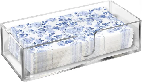 Vista 19 de Bandeja Soporte de Toallas de Invitados de Acrílico para Baño – Soporte Vertical para Toallas de Papel para Toallas de Mano Desechables, Organizador