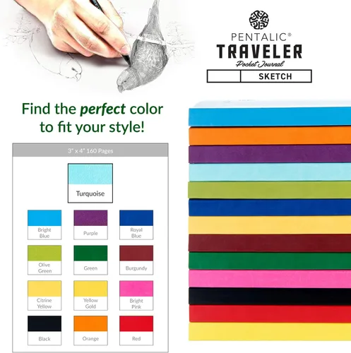 Vista 7 de Cuaderno de bocetos Travelers Dot Grid Pentalic Art, libre de ácidos