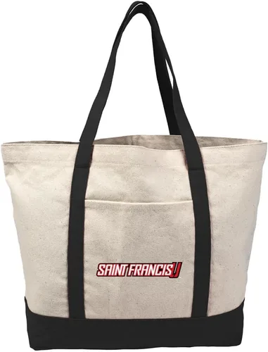 Vista 120 de Campus Lab Bolsa de lona con logotipo primario colegiado con bolsillo externo, bolsa de hombro reutilizable para ir de compras, playa Águilas A&m