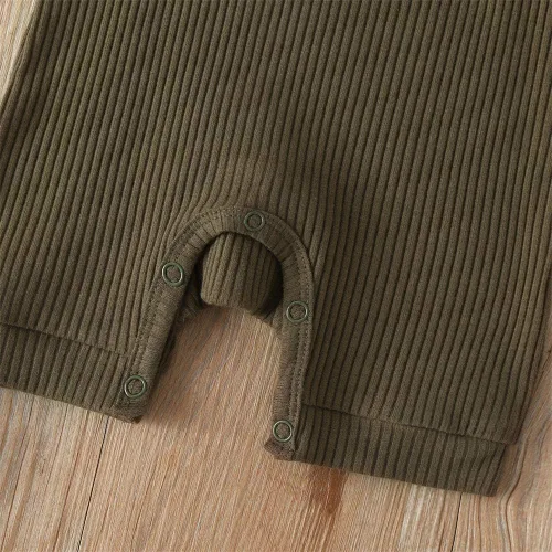 Vista 7 de iddolaka Mameluco unisex de manga corta para bebé recién nacido, con botones, de una pieza, ropa de color sólido