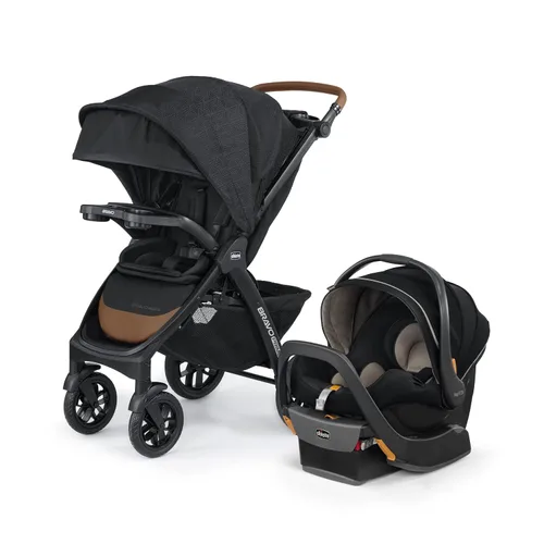 Vista 17 de Chicco Bravo - Sistema de viaje 3 en 1, cochecito plegable rápido con asiento de coche Brooklyn/Navy, baby stroller, KeyFit 30 car seat, newborn