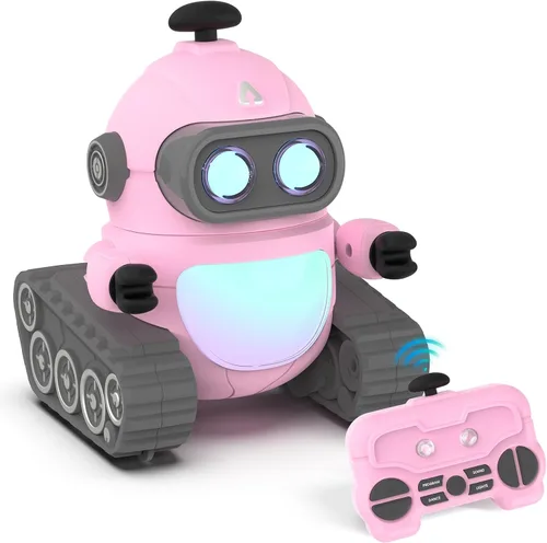 Vista 8 de GILOBABY Juguetes robóticos para niños, robot recargable de control remoto para niños, robots RC programables con ojos LED, cabeza y brazos
