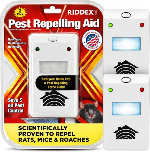 Vista 12 de RIDDEX Plus Repelente de Insectos Enchufe, Disuasivo para Ratones - Control de Plagas para la Defensa Contra Ratas, Ratones, Cucarachas, Bichos e