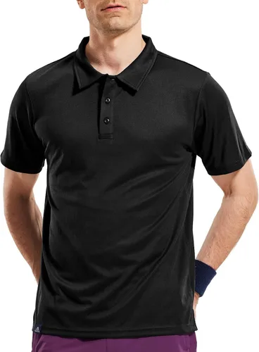Vista 5 de Haimont Camisas polo de manga corta con cuello para hombre, absorben la humedad, para tenis, negocios, trabajo casual