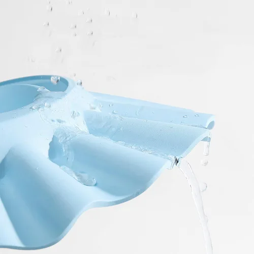 Vista 2 de Gorro de ducha para bebé, gorra de baño, visera de baño, protector de champú para lavado de cabello para niños, ajustable, impermeable, visera