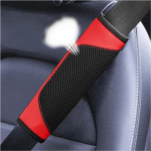 Vista 10 de BESULEN - Fundas para cinturón de seguridad de coche, juego de 2 protectores de correa de hombro de malla de cuero universal, almohadilla de arnés
