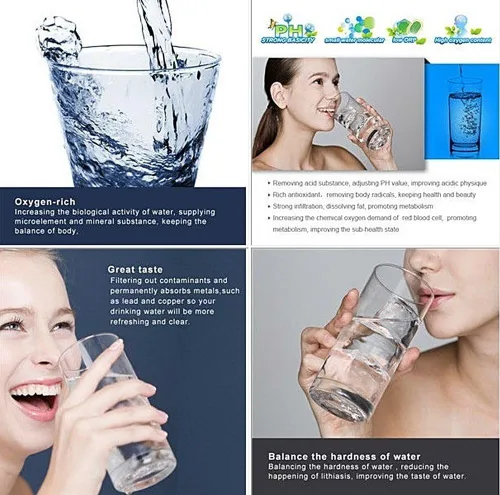 Vista 3 de Paquete de 3 filtros de agua alcalina estilo Brita de repuesto para filtro de agua mineral de 7 etapas. Funciona con jarras y dispensadores