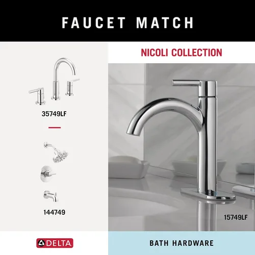 Vista 6 de Delta NIC35-PC Nicoli - Accesorio de baño con gancho doble para toallas en cromo pulido