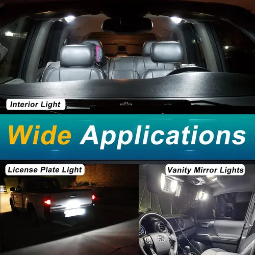 Vista 6 de Paquete de kit de luz interior LED para Toyota Tacoma 2005-2021, luces de cúpula de mapa interior + luces de espejo de tocador + luces de matrícula