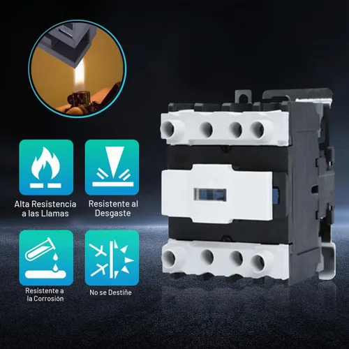 Vista 4 de ATO Contactor de CA de 4 polos 80 Amp 24v 110v 220v Forma de contacto de bobina con base de montaje para riel DIN, iluminación HVAC contactor