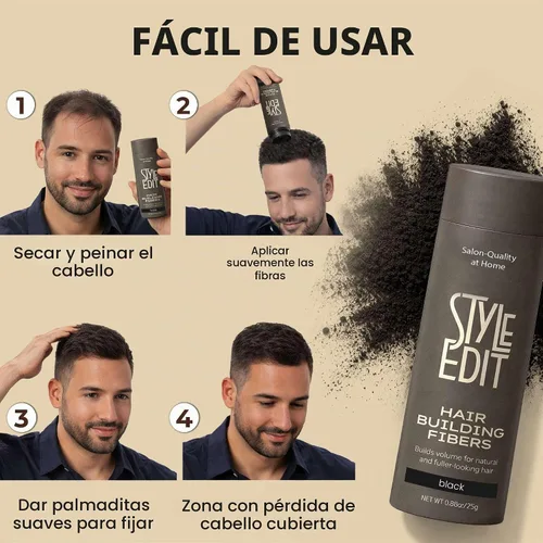 Vista 7 de Style Edit Fibras de construcción del cabello, negro, 0.88oz