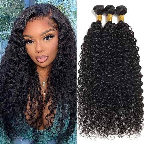 Vista 11 de Paquetes de cabello humano onda de agua 4 paquetes 10 12 14 16 pulgadas 10A brasileño virgen rizado profundo paquetes 100% sin procesar mojado