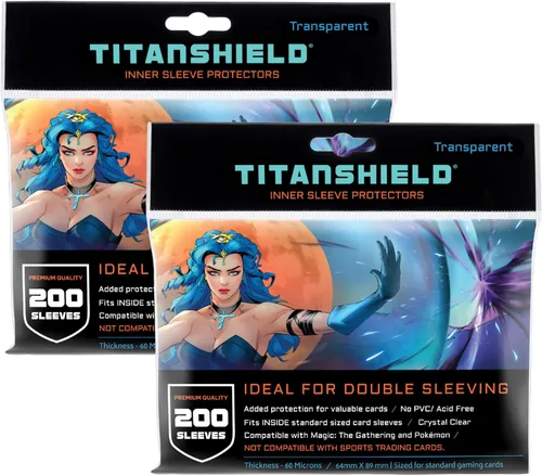 Vista 12 de TitanShield 200 fundas interiores de tarjeta de 60 micrones ultra transparentes de tamaño estándar, ajuste perfecto exacto. Perfectas para doble