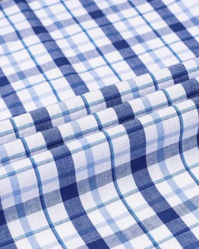 Vista 6 de Alimens & Gentle Camisas a cuadros con botones para hombre, camisas de vestir de manga larga de algodón, camisas de guingán de ajuste regular