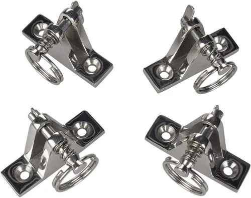 Vista 6 de VTurboWay Bimini Top Deck Hinge with Pin and Ring, 316 Stainless Steel, Free Installation Screws