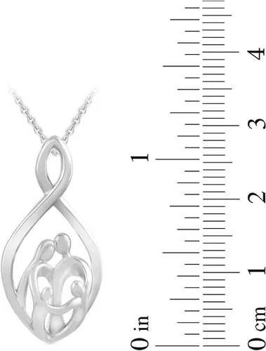 Vista 4 de Collar con colgante Family Infinity de plata fina de 18 pulgadas