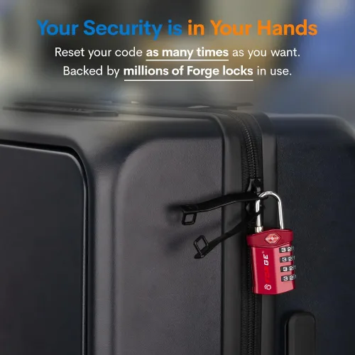 Vista 6 de Forge Cerradura de viaje, cerraduras de equipaje aprobadas por la TSA para viajes aéreos, casilleros de gimnasio, casilleros escolares, fundas