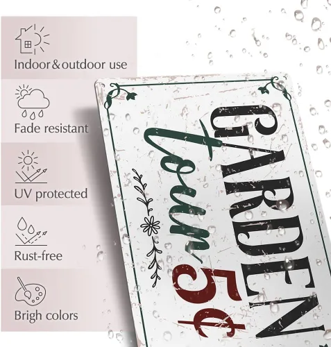 Vista 3 de Letrero de metal divertido para decoración de jardín, 12 x 8 pulgadas, letreros exteriores, regalos para jardinero, amante de las plantas