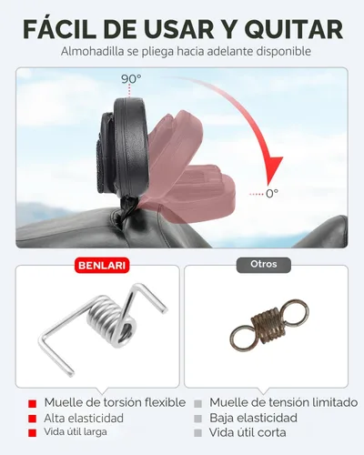 Vista 4 de Benlari Respaldo para conductor y pasajero, ajustable y desmontable, compatible con Harley Davidson Touring Street Glide Electra Glide Road Glide