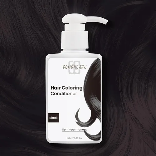 Vista 2 de SOVONCARE Acondicionador Depósito de Color para el Cabello, Tinte Semi-Permanente Negro para Cabello Teñido, 5.28 OZ, Resultados Vibrantes en 10
