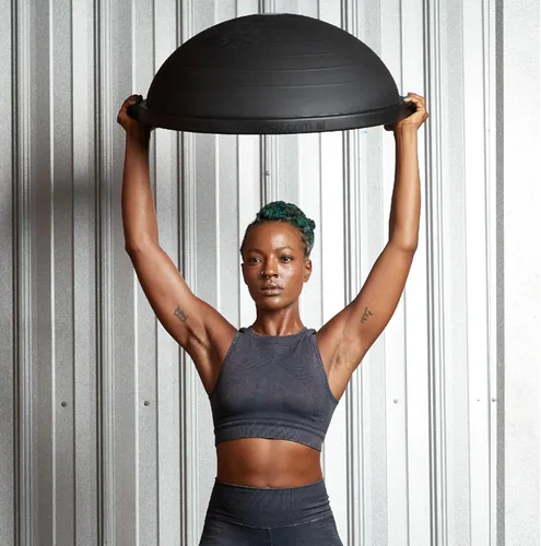 Vista 7 de Bosu Pro Multifuncional Equipo de Gimnasio en Casa para Fuerza de Equilibrio de Cuerpo Completo con Entrenamientos Guiados y Bomba