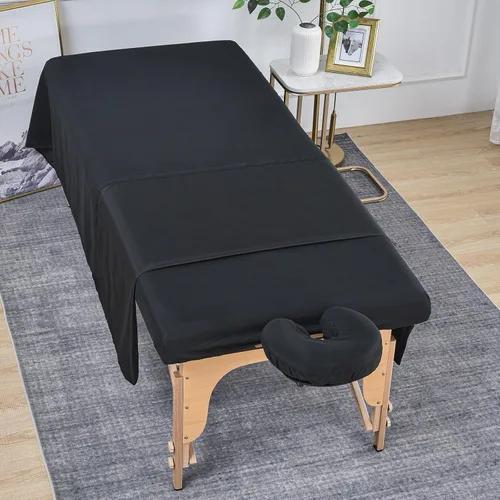 Vista 6 de MRJ Juego de sábanas de masaje de microfibra suave de 3 piezas, para mesas de masaje, incluye sábana encimera de masaje, sábana bajera ajustable