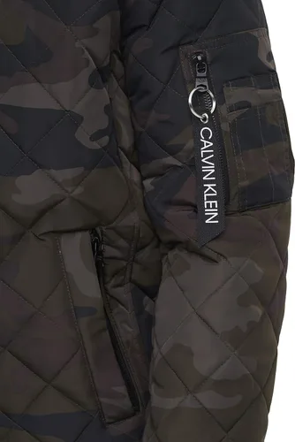 Vista 2 de Calvin Klein chamarra de aviador con detalle de cremallera acolchada para hombre