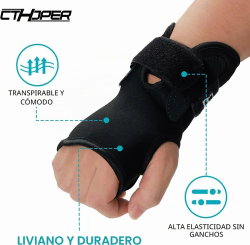 Vista 5 de Protector de muñeca para snowboard, esquí, patinaje, patinaje, muñequera deportiva (1 par)