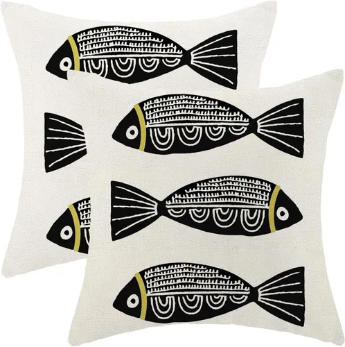 Vista 60 de Fundas de Almohada de Antílope 16x16 Paquete de 2, Fundas de Almohada Decorativas con Estampado de Piel de Animal Azul Marino, Fundas de Almohada