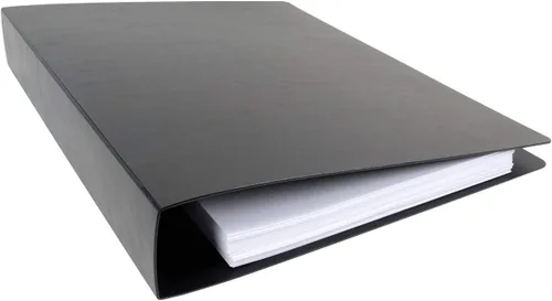 Vista 2 de Carpeta de 17 x 11 pulgadas, panel de polietileno con un anillo en D de 1 pulgada, color negro
