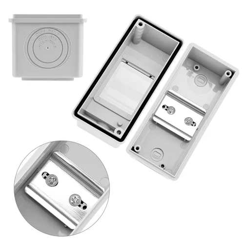 Vista 3 de Fielect Caja de protección de distribución MCB de 2 vías con riel DIN, caja eléctrica de disyuntor de plástico ABS y cubierta transparente IP65