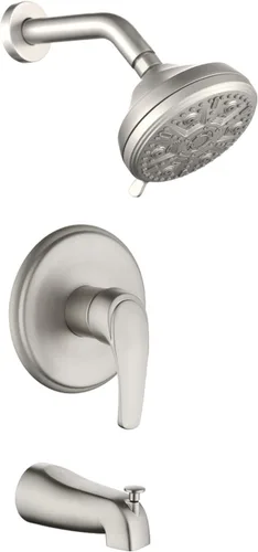 Vista 14 de Kit de bañera de ducha, juego combinado de grifo de ducha, sistema de ducha con boquilla de bañera, válvula de ducha y kit de molduras, accesorios