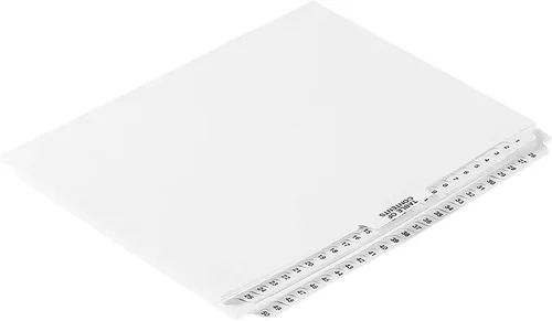 Vista 2 de Exhibitindexes® Divisor numerado 1-50 sin perforar – AVE Style Bold Tab – Pestañas laterales de exposición – Fabricado en los Estados Unidos